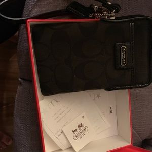 COACH Black wristlet
